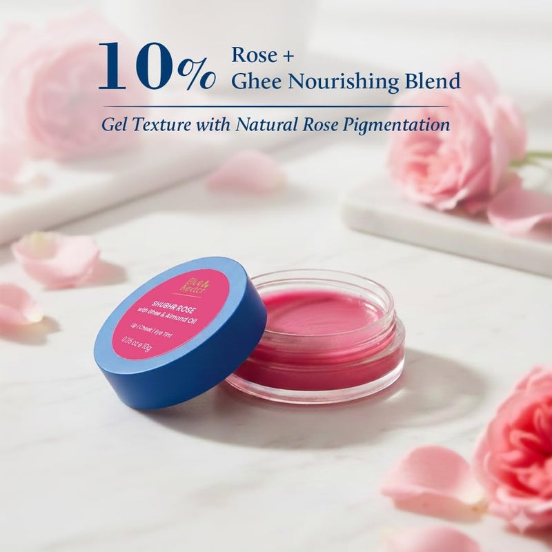 Blue Nectar Lip, Cheek & Eye Tint | with Nourishing Ghee, Shea Butter & Rose | Lip Stain with multiple flavors (10g) - Image 1