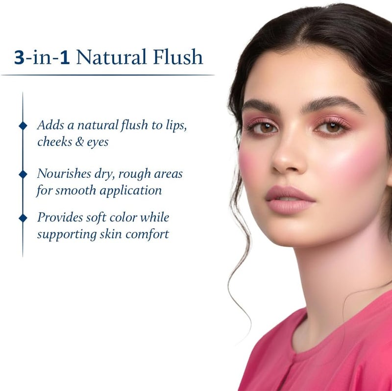 Blue Nectar Lip, Cheek & Eye Tint | with Nourishing Ghee, Shea Butter & Rose | Lip Stain with multiple flavors (10g) - Image 3