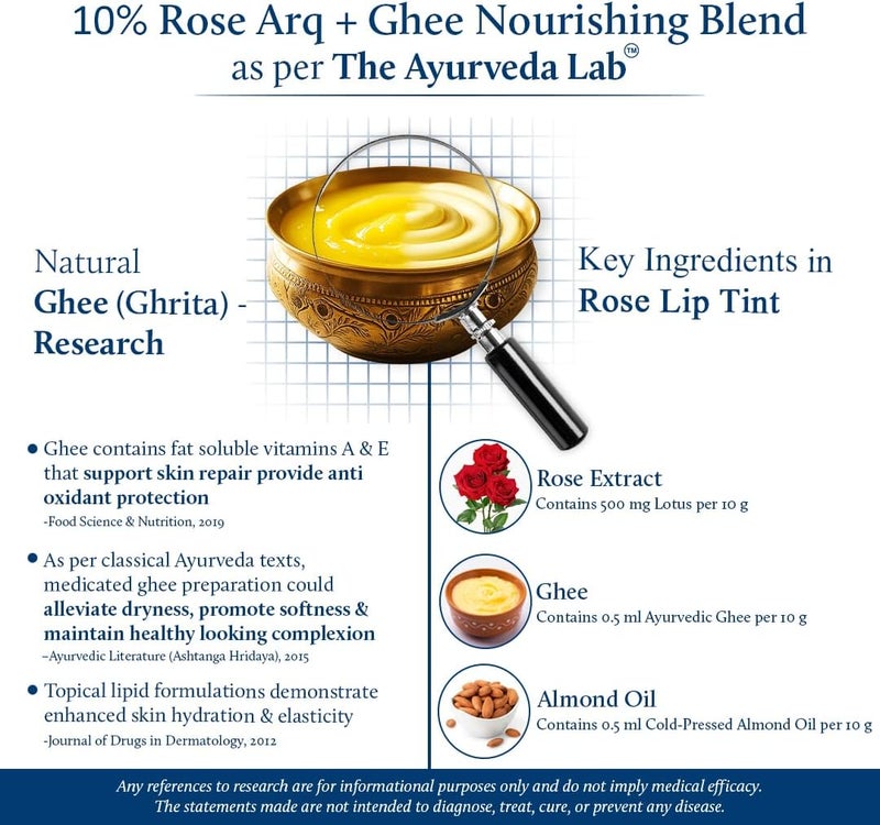 Blue Nectar Lip, Cheek & Eye Tint | with Nourishing Ghee, Shea Butter & Rose | Lip Stain with multiple flavors (10g) - Image 2