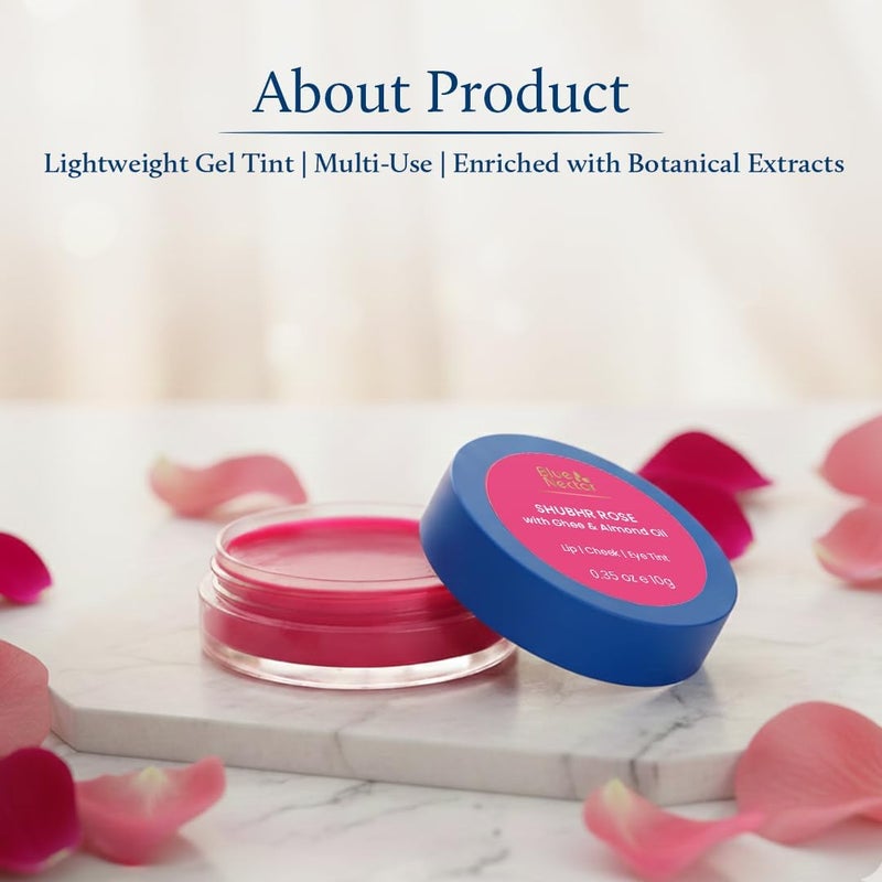 Blue Nectar Lip, Cheek & Eye Tint | with Nourishing Ghee, Shea Butter & Rose | Lip Stain with multiple flavors (10g) - Image 5