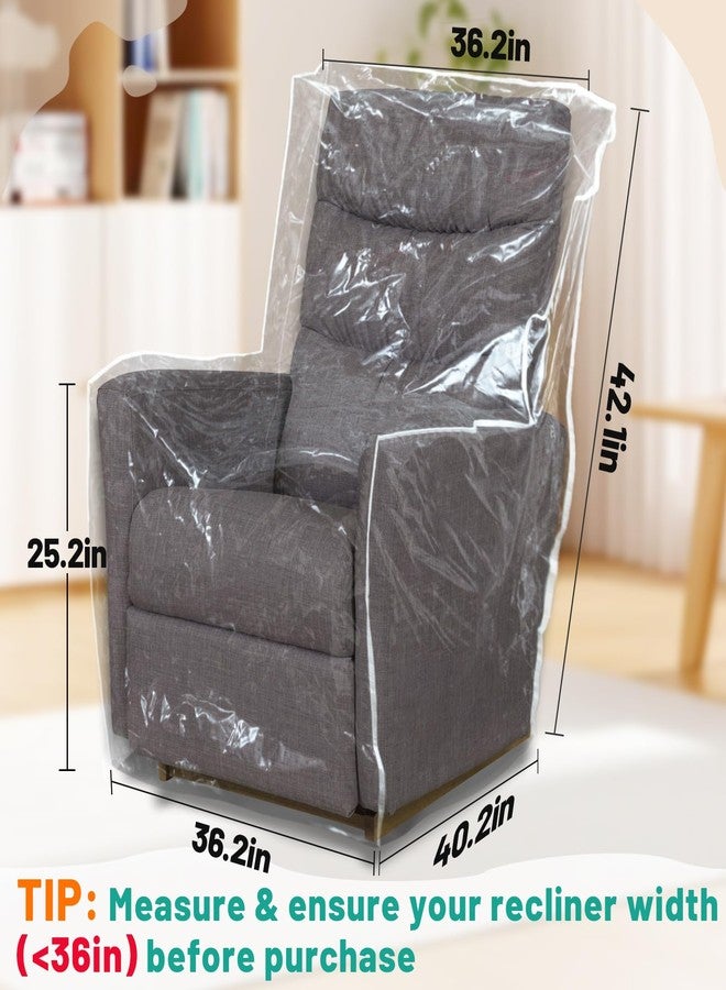 PAMASE 1.5mm Thickened Plastic Armchair/Recliner Cover - Heavy Duty Clear Vinyl Living Room Chairs Slipcover to Prevent Dogs Cats Pets Scratching, Waterproof Dustproof - Image 4