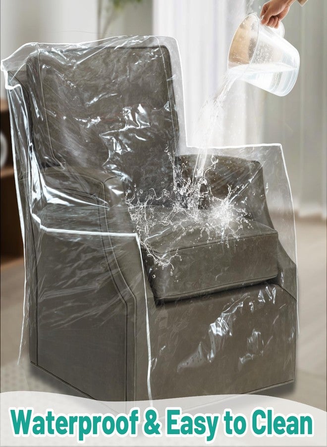 PAMASE 1.5mm Thickened Plastic Armchair/Recliner Cover - Heavy Duty Clear Vinyl Living Room Chairs Slipcover to Prevent Dogs Cats Pets Scratching, Waterproof Dustproof - Image 5