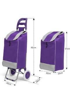 MORANO Grocery Shopping Cart Two Wheels Folding Portable Shopping Cart 20 Inch  - Image 2