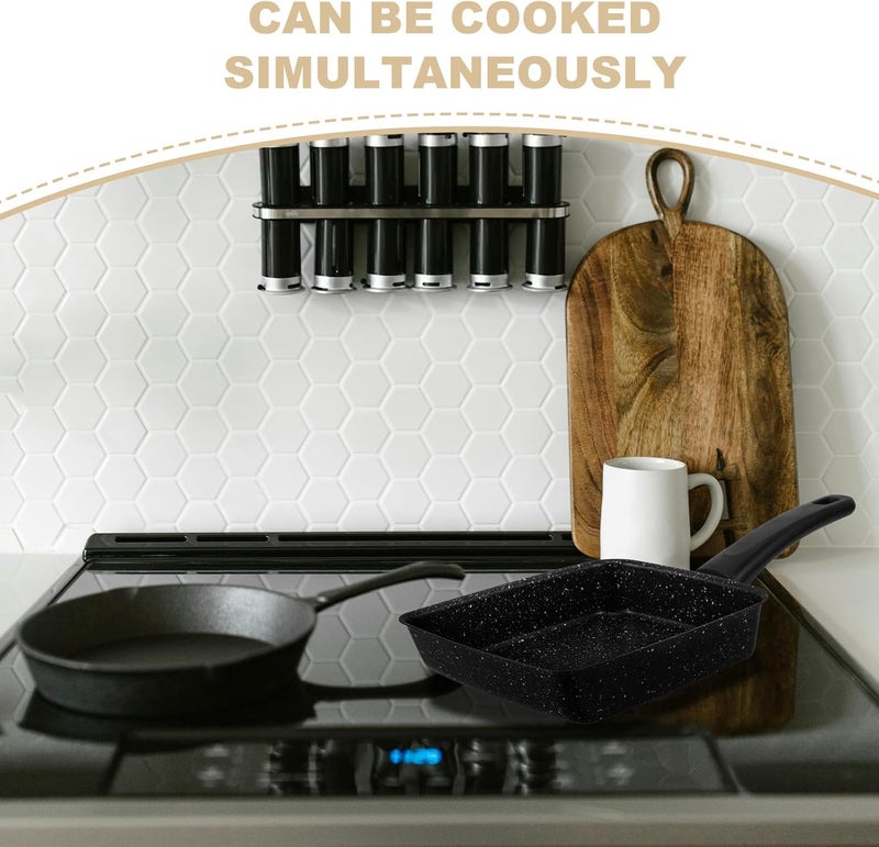Rectangular Nonstick Tamagoyaki Pan Small Egg Skillet Pancake Griddle Pan Black Handle Japanese Omelette Frying for Home Kitchen Cooking - Image 3