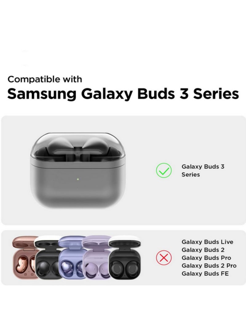 1PCS Wireless Bluetooth Headset Case for Samsung Galaxy Buds 3/3 Pro TPU Transparent Soft Shell Protective Cover, Anti-Scratch Clear Case, Slim Fit Shockproof Cover (Clear) - Image 2