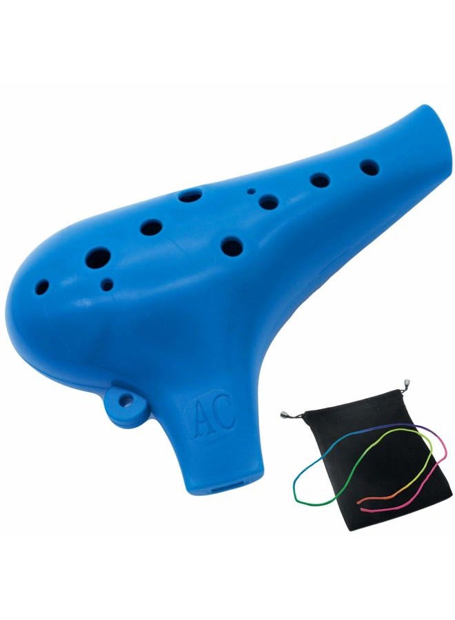 Aestivate Plastic Ocarina Instrument 12 Hole Alto C Ocarina 12-Hole Zelda Ocarina Instrument Easy Instrument for Children, Beginners (Blue) - Image 1