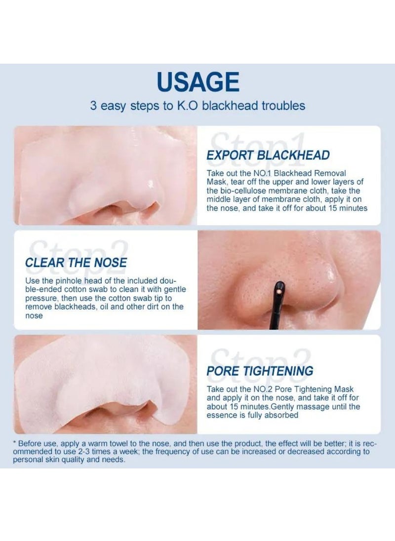 AuQuest - Blackhead Nose Patch Blackhead Removal Nose Mask and Pore Tightening Nose Mask Nose Pore Strips Blackhead Remover Nose Pore Strips 10% Compound AHA Nose Blackhead Remover Deep Cleansing Nose Strip - Image 1