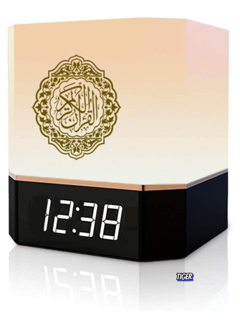 TIGER Quran Speaker with Lamp & Clock – 14 Language Translations, 18 Reciters, Azaan Settings & Mobile App Control, Perfect Islamic Gift for All Ages (Black)  - Image 1