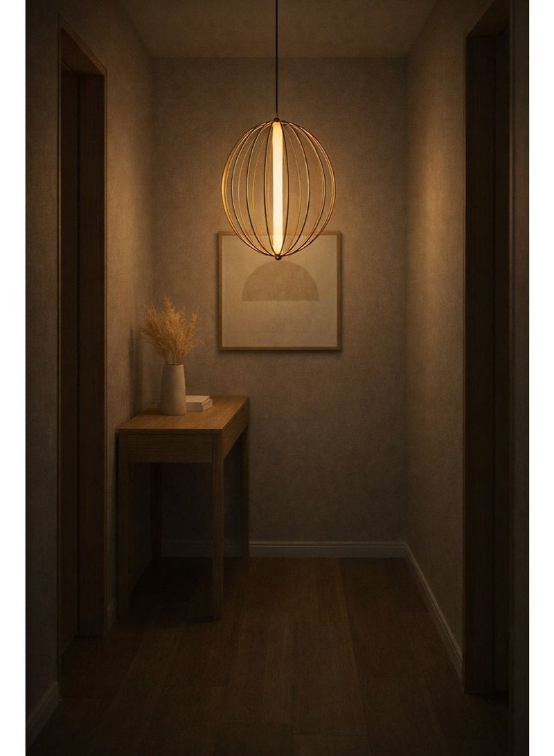 Luxury Golden Metal Oval Pendant Light with Triple Illumination Design for Warm Ambient Elegance in Modern Bedrooms - Image 3
