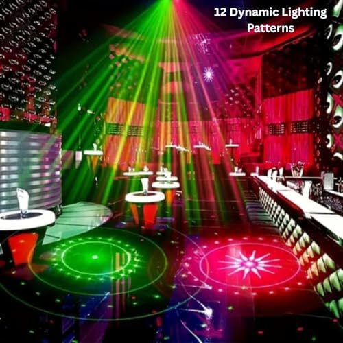 ATULUX Mini RGB Laser Party Light Projector | 12 Dynamic Lighting Patterns | Sound-Activated DJ & Stage Light for Home, Weddings, Birthdays & Clubs (12 DOTT & Patern Mix Design- (Black)) - Image 2