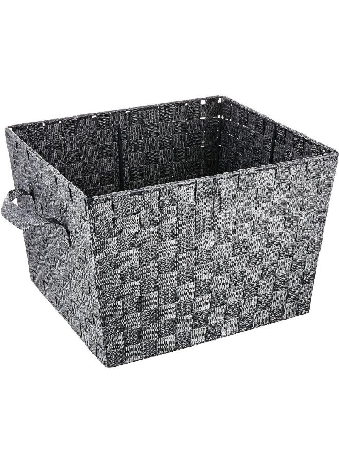 Whitmor Woven Strap Rectangular Medium Storage Tote Savvy Grey 13 x 10 x 15 Inch 6581-1981-SAGRY  - Image 1