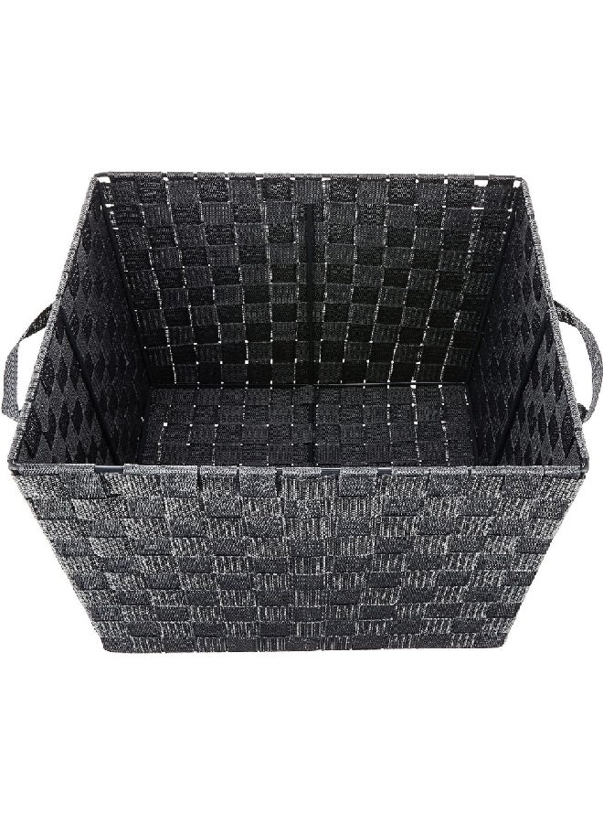 Whitmor Woven Strap Rectangular Medium Storage Tote Savvy Grey 13 x 10 x 15 Inch 6581-1981-SAGRY  - Image 3