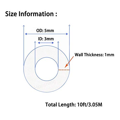 Hooshing Silicone Tubing 3mm ID x 5mm OD 10 Ft Food Grade Flexible Pure Silicone Rubber Plastic Tube Hose for Home Brewing Winemaking Pump Transfer - Image 2