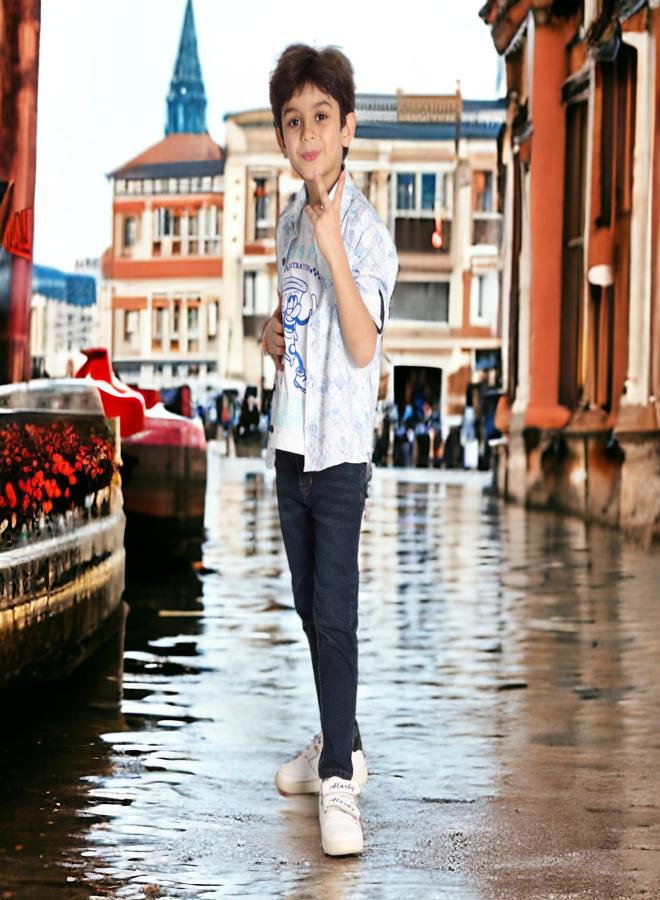 CHOiCE Kids' Ensemble (Dress Shirt and Tee) for 5-Year-Olds - 2024 Summer Range - Gentle Materials and Lively Hues for a Chic and Cozy Appearance, Available in 🌈 CHOICE - Image 5