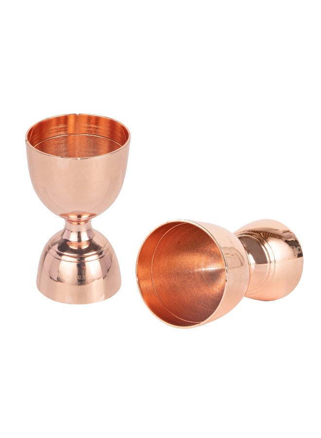 Restaurantware مقياس الكوكتيل، مقياس الكوكتيل - مقياس مزدوج الجوانب على شكل جرس - 1 أونصة / 2 أونصة - مطلي بالنحاس - فولاذ مقاوم للصدأ - درجة احترافية - علبة 1 قطعة - Image 1