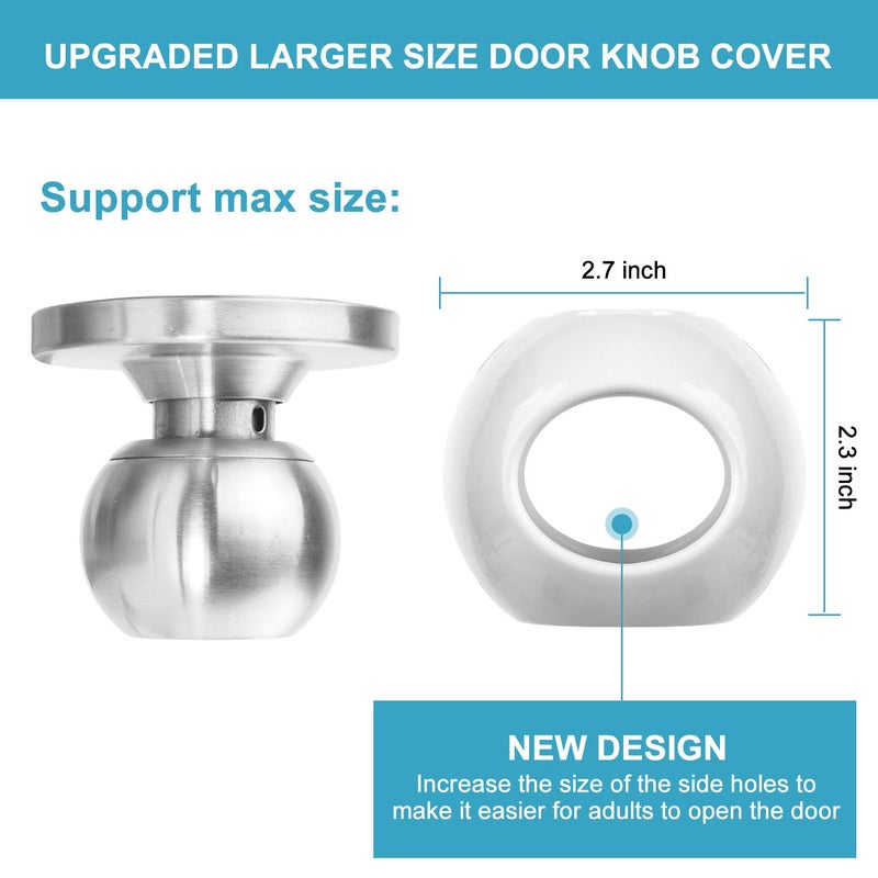 GRENFU Door Knob Safety Cover for Kids (4 Pack) New Shape & Structure Design Child Door Knob Covers Prevent Children from Opening Doors Baby Safety Door Knob Locks Fit Most Knobs - Image 3