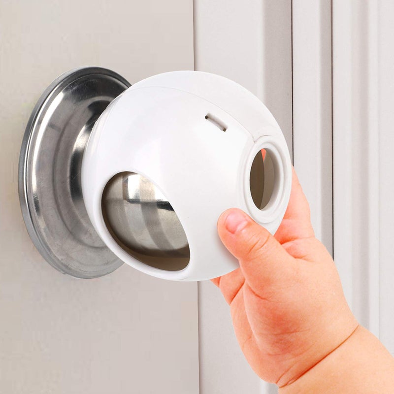 GRENFU Door Knob Safety Cover for Kids (4 Pack) New Shape & Structure Design Child Door Knob Covers Prevent Children from Opening Doors Baby Safety Door Knob Locks Fit Most Knobs - Image 1