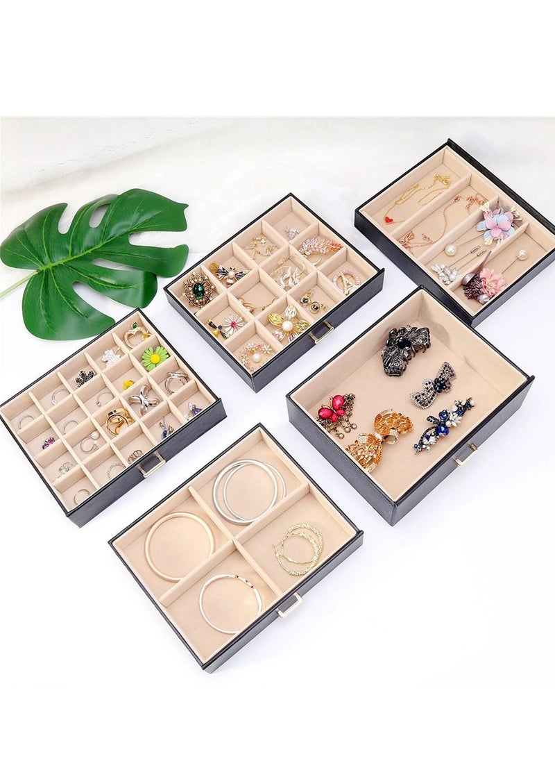 Generic - High-end portable multi-functional jewelry box five-layer large-capacity pu leather double-open jewelry storage box - Image 1