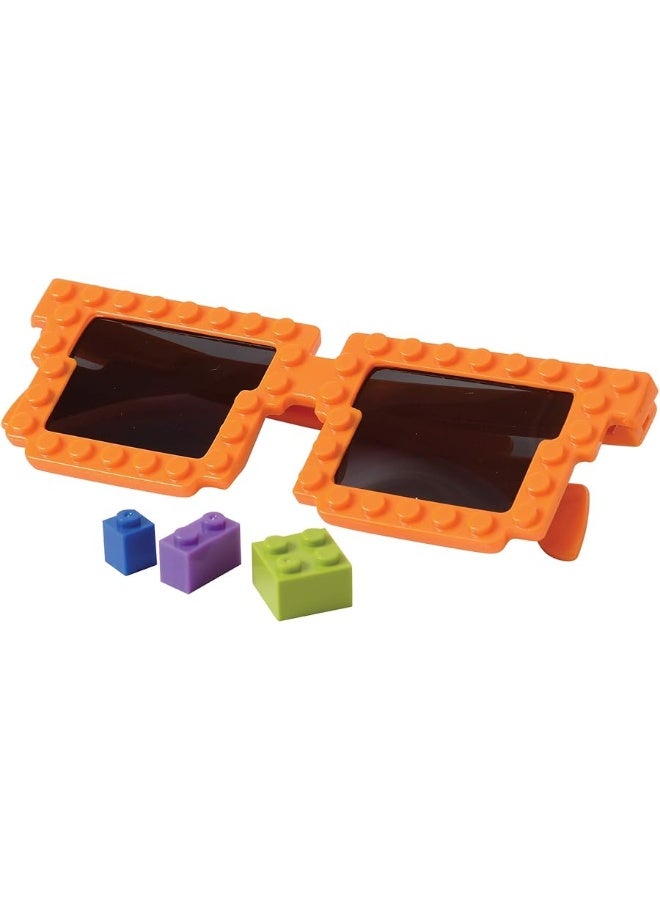 Bedwina Building Blocks Glasses - Pack of 6 - Block Mania Building Block Glasses with Extra Bricks for Carnival Supplies, Stocking Stuffers and Birthday Party Favors for Kids - Image 5