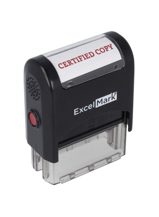 ExcelMark Certified Copy Self Inking Rubber Stamp Red Ink (Excelmark A1539) - Image 1