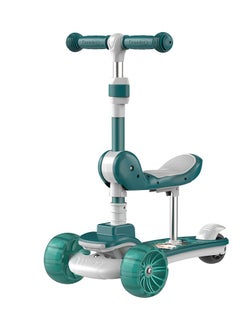 Brilliant Foldable Kids Scooter With Seat,Sittable And Slidable Kick Scooter,Anti-Rollover Scooter For Boys And Girls 