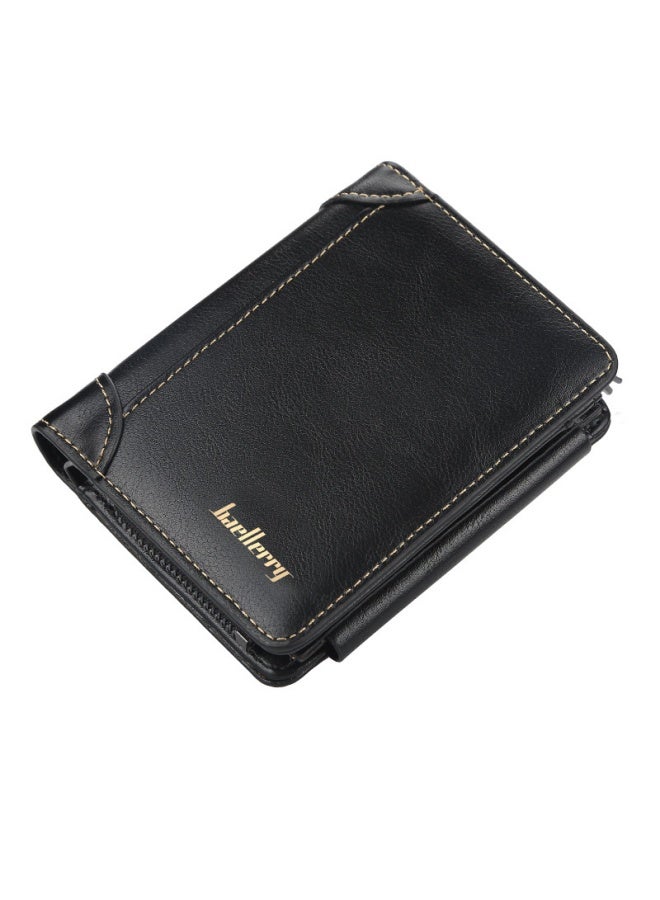 بايلليري محفظة سوداء للرجال قصيرة بسحاب من BAELLERRY وحامل بطاقات رفيع وعصري للرجال - Image 1