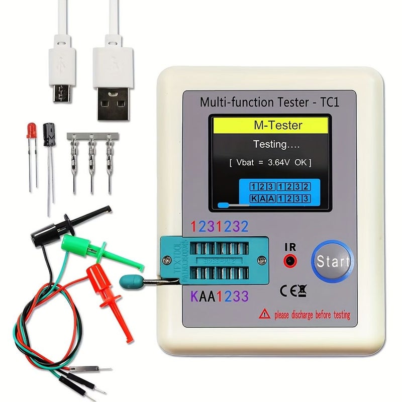 LCR T7 Transistor Tester Diode Triode Capacitor Resistor Meter MOSFET NPN PNP Triac MOS Circuit Diagnostics Component Measurement Precision Instrument Digital Display Durable Construction High Accuracy Multifunction Multimeter For DIY Enthusiasts Electronics Hobbyists - Image 1