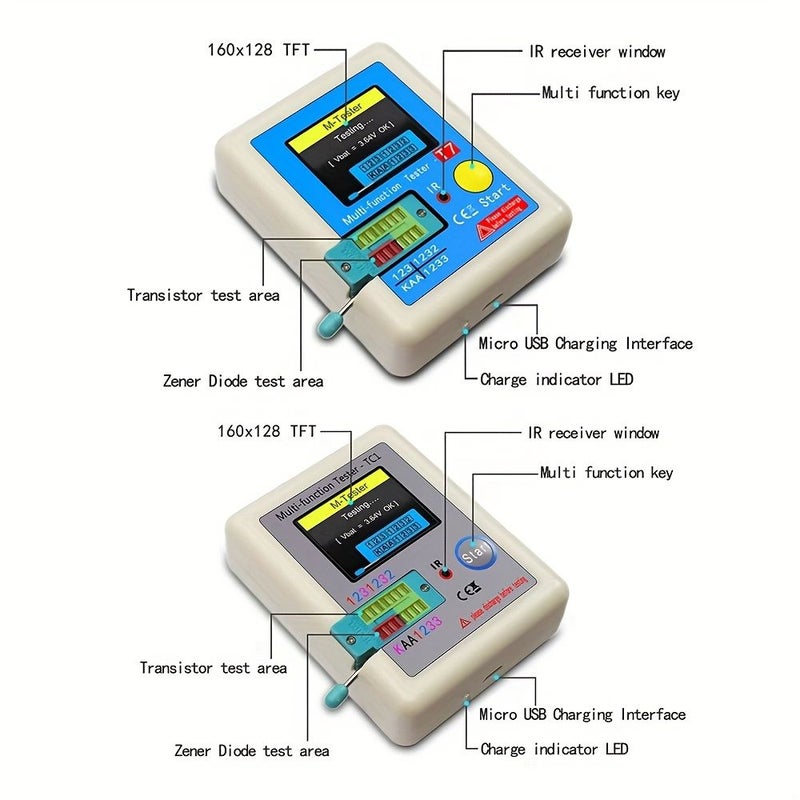 LCR T7 Transistor Tester Diode Triode Capacitor Resistor Meter MOSFET NPN PNP Triac MOS Circuit Diagnostics Component Measurement Precision Instrument Digital Display Durable Construction High Accuracy Multifunction Multimeter For DIY Enthusiasts Electronics Hobbyists - Image 3