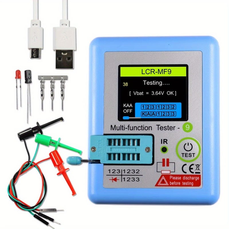 LCR T7 Transistor Tester Diode Triode Capacitor Resistor Meter MOSFET NPN PNP Triac MOS Circuit Diagnostics Component Measurement Precision Instrument Digital Display Durable Construction High Accuracy Multifunction Multimeter For DIY Enthusiasts Electronics Hobbyists - Image 2