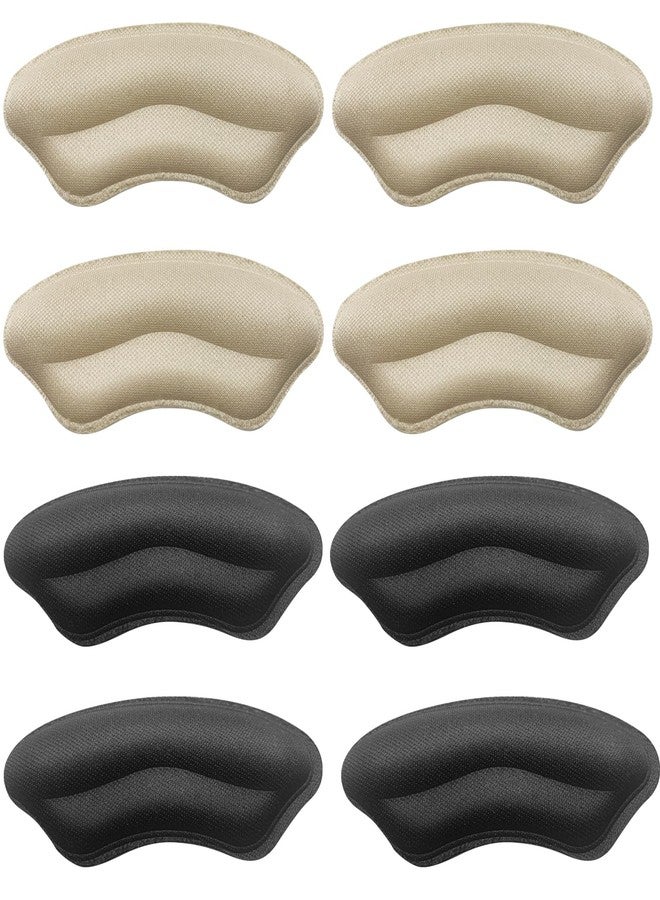 TYTDOUTER Heel Pads for Shoes 4 Pairs - Heel Cushion Inserts Grips, Heel Protectors for Women Men, Back of Heel Cushion Pads Prevent Slipping Blisters & Loose Fit (2 Nude + 2 Black) - Image 1
