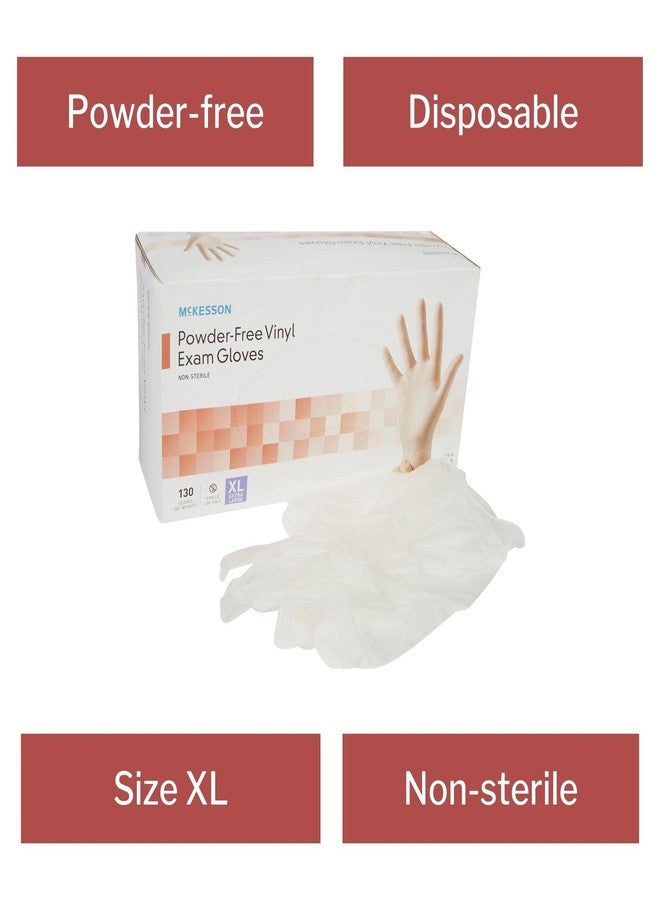 McKesson Powder-Free Vinyl Exam Gloves, XL, 130 Count, 1 Box - Image 3