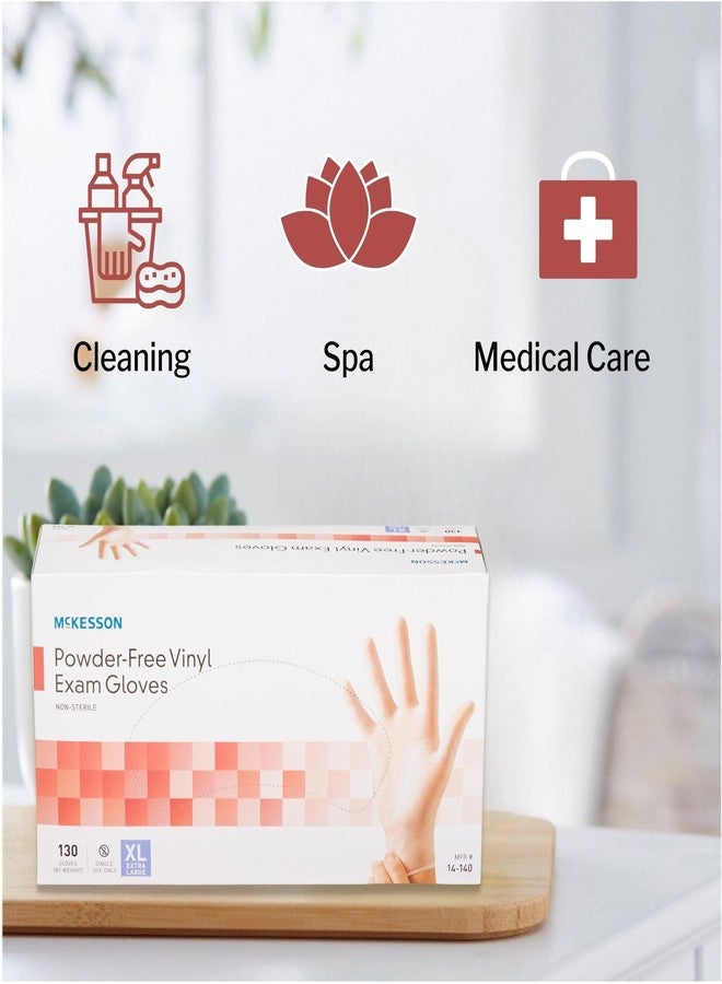 McKesson Powder-Free Vinyl Exam Gloves, XL, 130 Count, 1 Box - Image 4