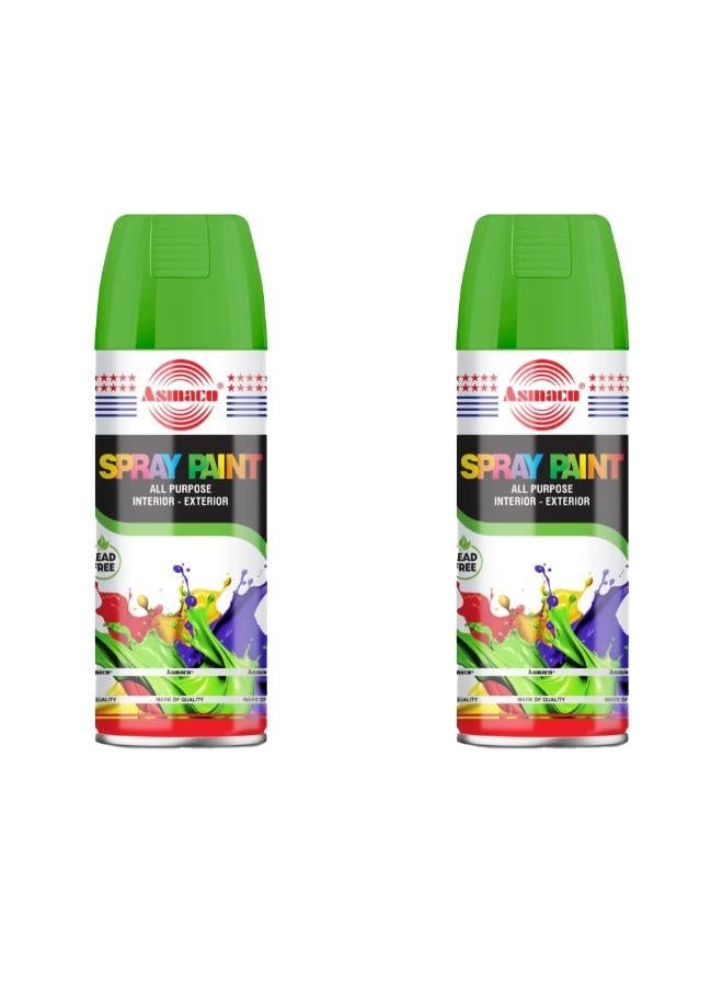 Asmaco Spray Paint - Fluorescent Green - 400 Ml - Set of 02