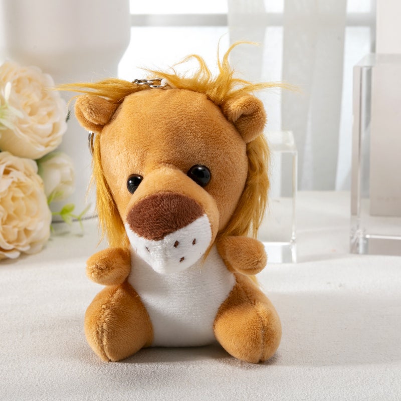 Forest animal plush toys, small keychains, and ornaments (lion)