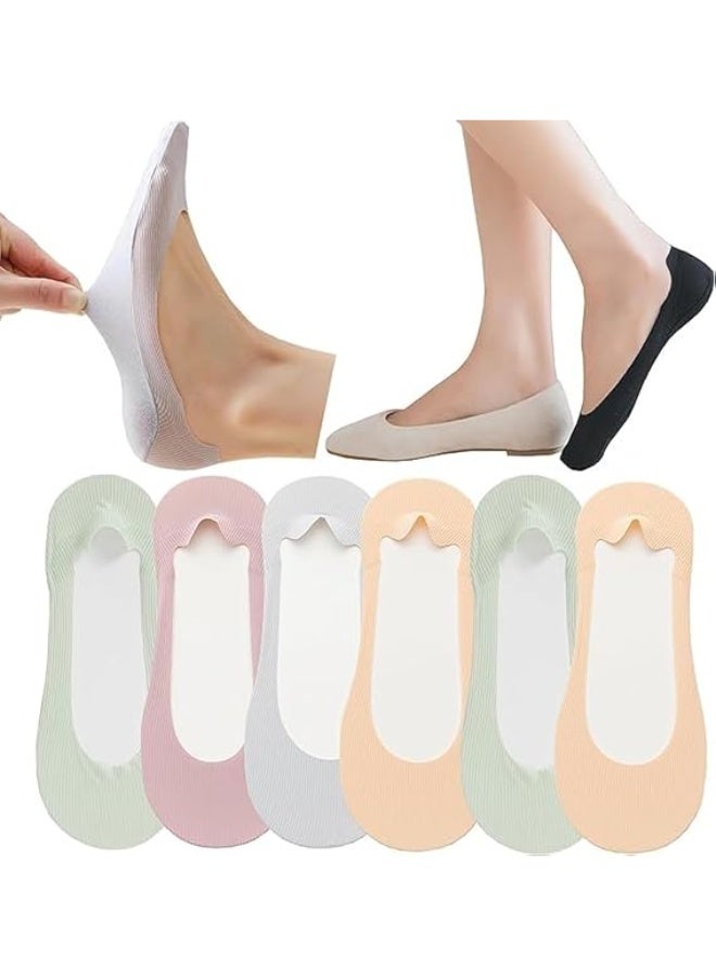 CLENEA 6 Pairs Invisible Ice Silk Socks,Breathable Low Cut Liner Socks, Non Slip No Show Socks for Womens Sock,Women's Low Ankle Socks - Image 1