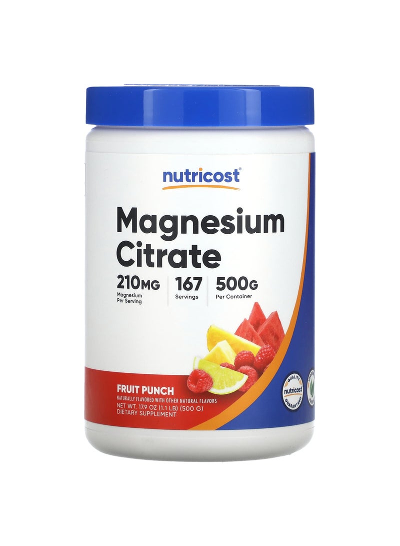 Magnesium Citrate, Fruit Punch, 17.9 oz (500 g)