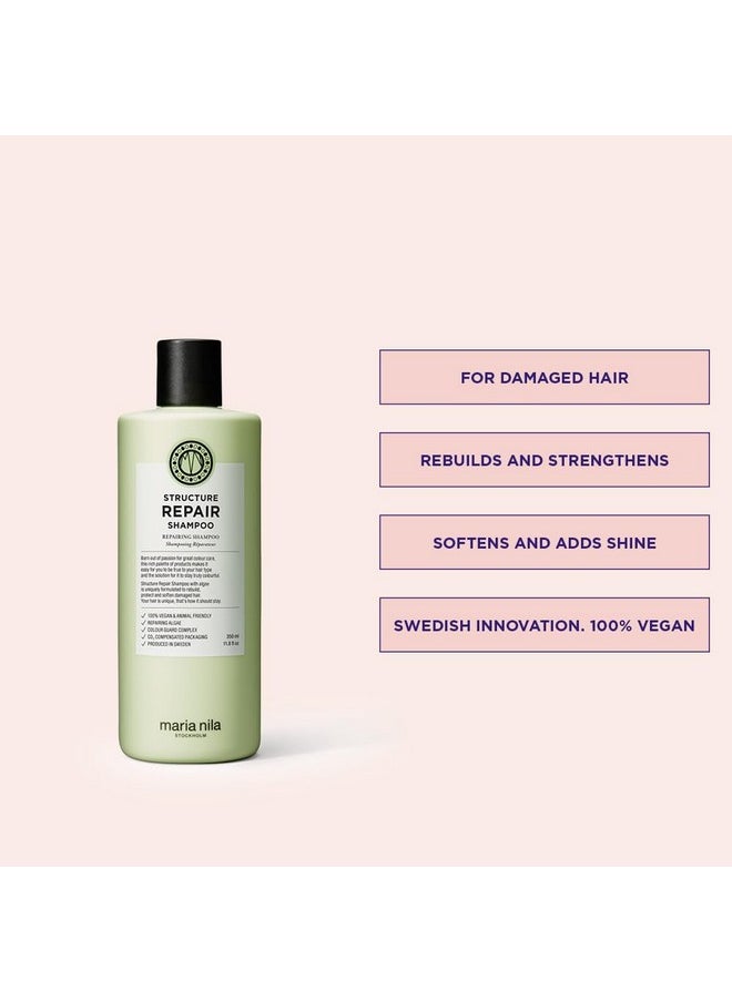 Maria Nila Maria Nila Structure Repair, Shampoo 11.8 Fl Oz, For Damaged & Chemically Treated Hair, Algae Extract Rebuilds & Moisturizes, 100% Vegan & Sulfate/Paraben free  - Image 2