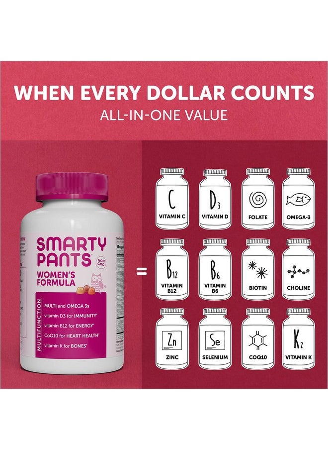 SmartyPants - Women’S Formula Daily Gummy Vitamins: Gluten Free Multivitamin & Omega 3 Fish Oil (Dha/Epa) Methyl B12 Vitamin D3 Vitamin B6 120 Count (20 Day Supply) Packaging May Vary - Image 1