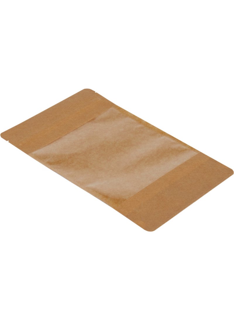 Packanya 16x27x4 Cm-500 Pieces Kraft Doypack with Wide Window  - Image 1