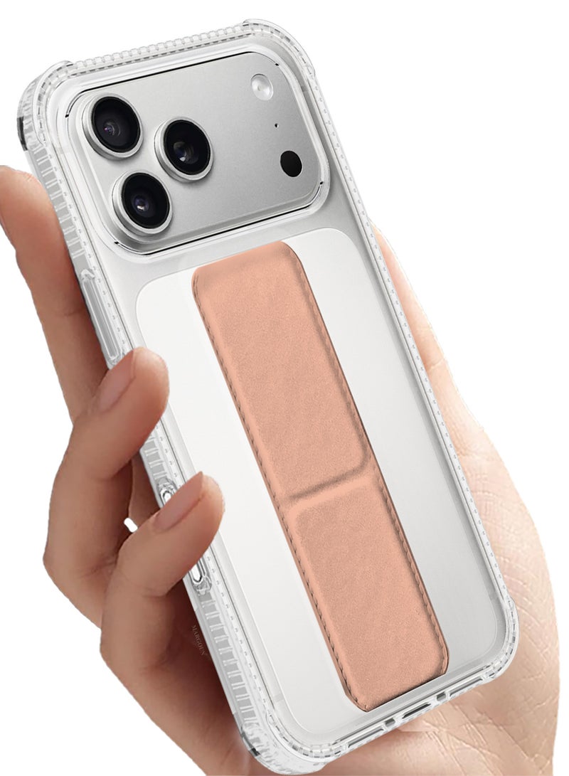 CATANES 3 Packs Finger Grip Clear Case Cover for iPhone 17 Pro Max - Kickstand Car Magnetic Holder Multi-function Protective Two-in-one Case with Two 3D Screen Protectors - Pink - Image 4