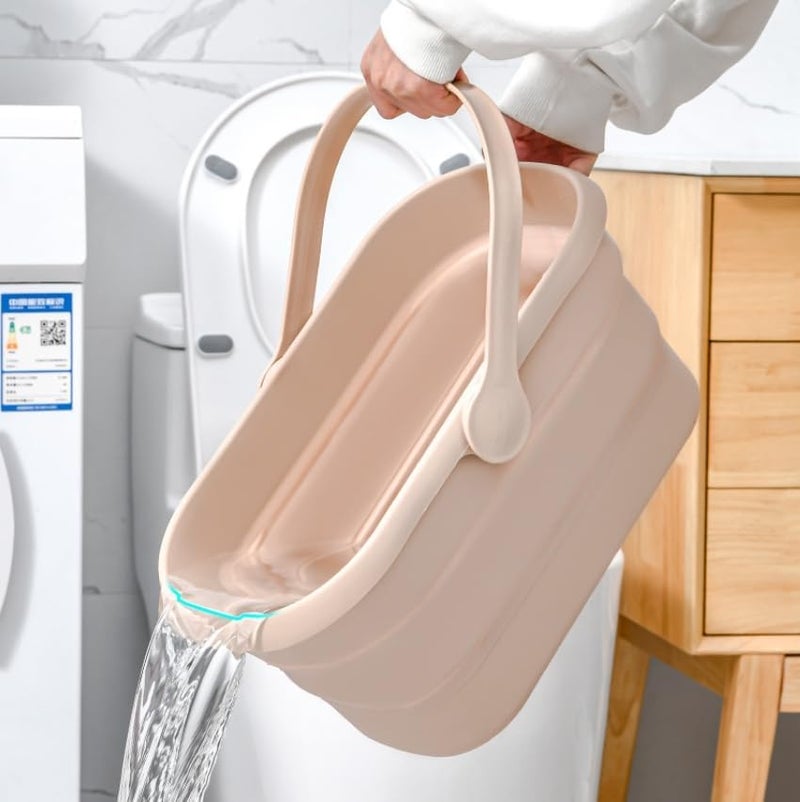 Newcreativetop Long Plastic Rectangular Handy Baskets/Mop Buckets (Collapsible Buckets 02-Brown) - Image 2
