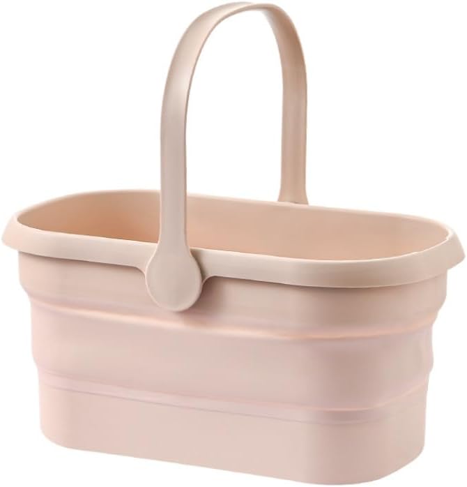 Newcreativetop Long Plastic Rectangular Handy Baskets/Mop Buckets (Collapsible Buckets 02-Brown) - Image 1