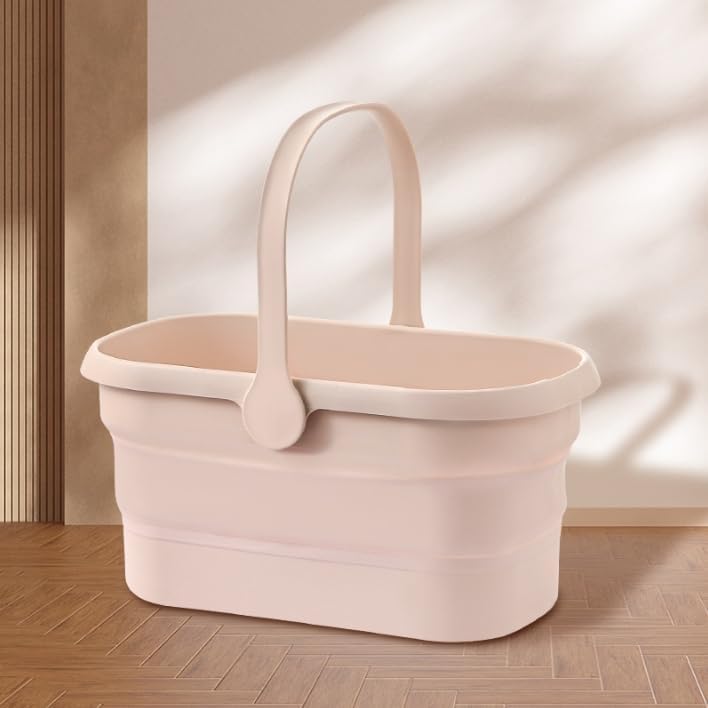 Newcreativetop Long Plastic Rectangular Handy Baskets/Mop Buckets (Collapsible Buckets 02-Brown) - Image 5