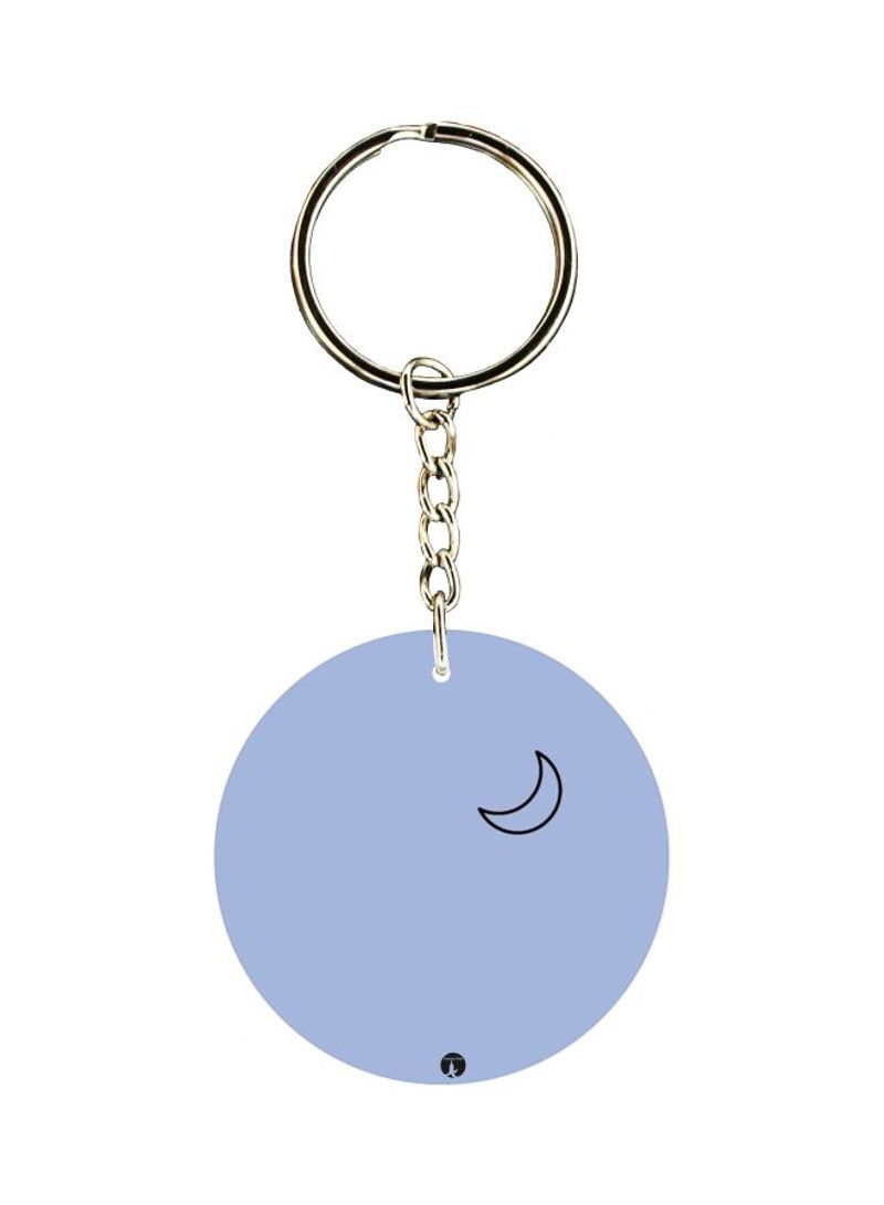 RKN Moon Printed Plastic Keychain