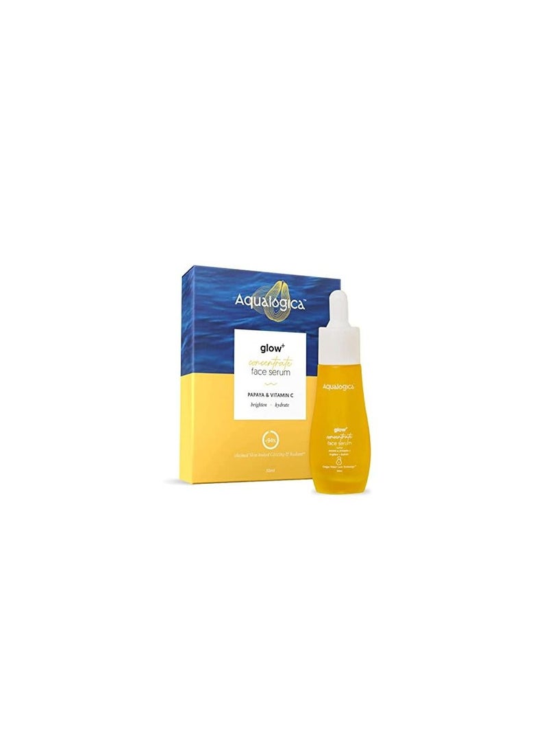 Aqualogica Aqualogica Glow+ Concentrate Face Serum for Glowing Skin & Skin Brightening with Vitamin C, Papaya & Hyaluronic Acid, Non Sticky, 30 Ml  - Image 1