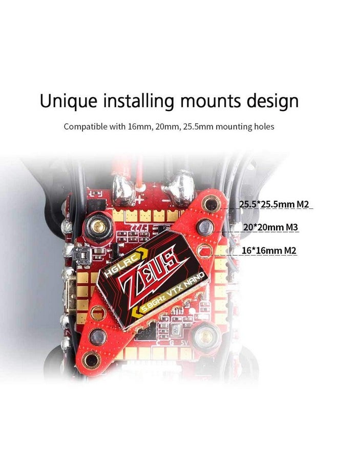 Zeus350Mw Vtx M2 M3 16X16 20X20 25.5X25.5 5.8Ghz Builtin Microphone Switchable Fpv Transmitter Vtx Betaflight For Fpv Racing Drone Quad (Sma)