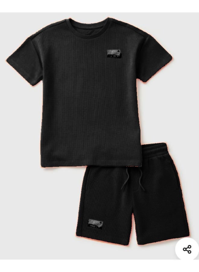 Two-piece Suit Summer Thin Casual Wear Shorts with Shirt T-142 - Image 2