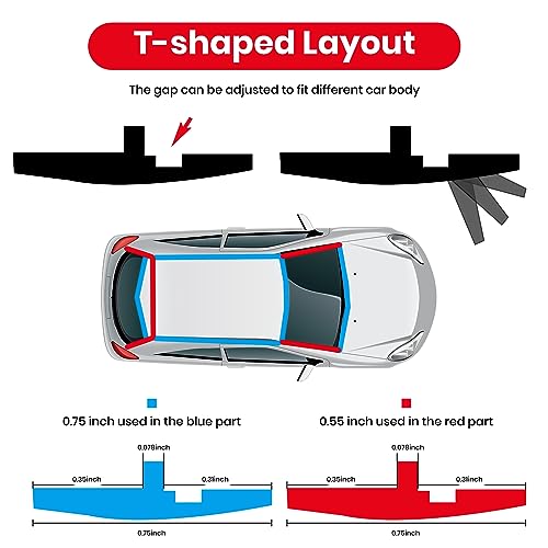 FengleAuto 2PCS Windshield Rubber Seal Car Weather Stripping Trim T Shape Sealing Strip for Car Front Rear Windshield (52.5 Feet) - Image 2
