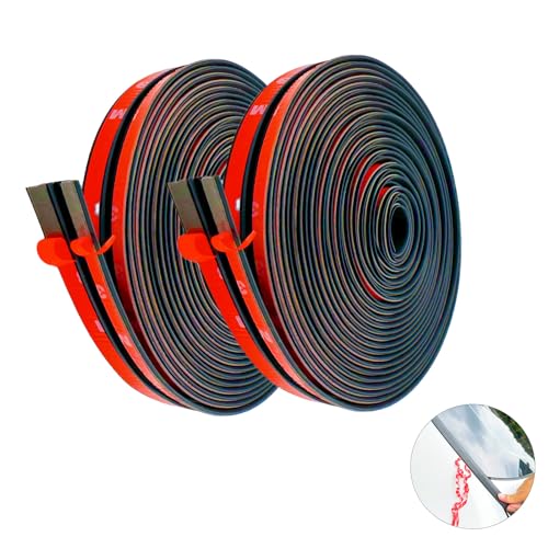 FengleAuto 2PCS Windshield Rubber Seal Car Weather Stripping Trim T Shape Sealing Strip for Car Front Rear Windshield (52.5 Feet) - Image 1
