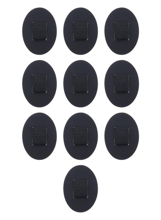 Oedema 10 Pcs Self-adhesive Leather Pencil Elastic Loop Round Pen Clip Pen Holder for Stylus Calendar Laptop Book, Black - Image 1